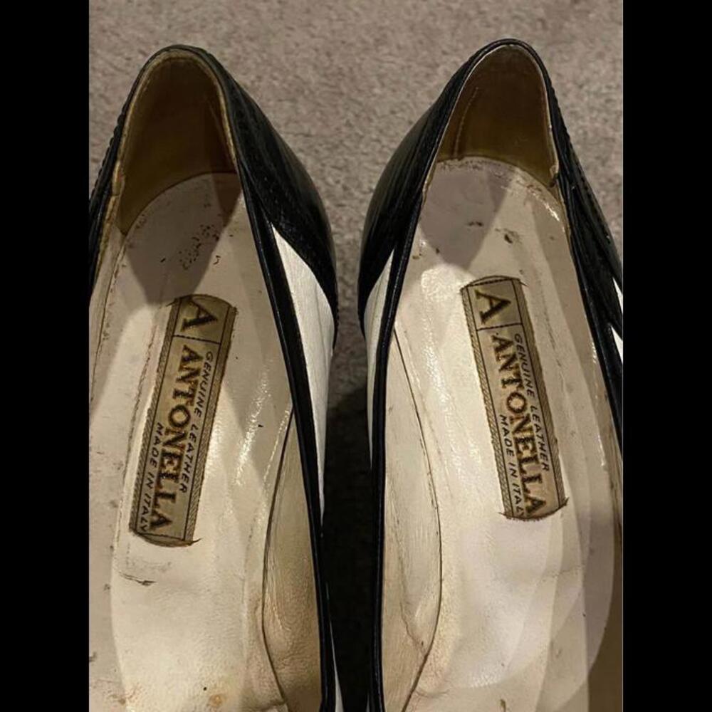 Vintage Antonella Black and White Pumps size 35.5 eur/ 5 us